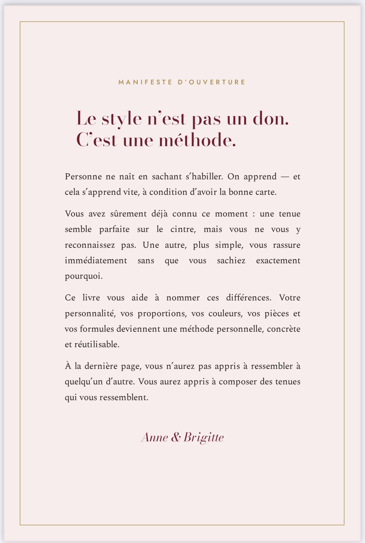 Manifeste du livre : le style est une méthode